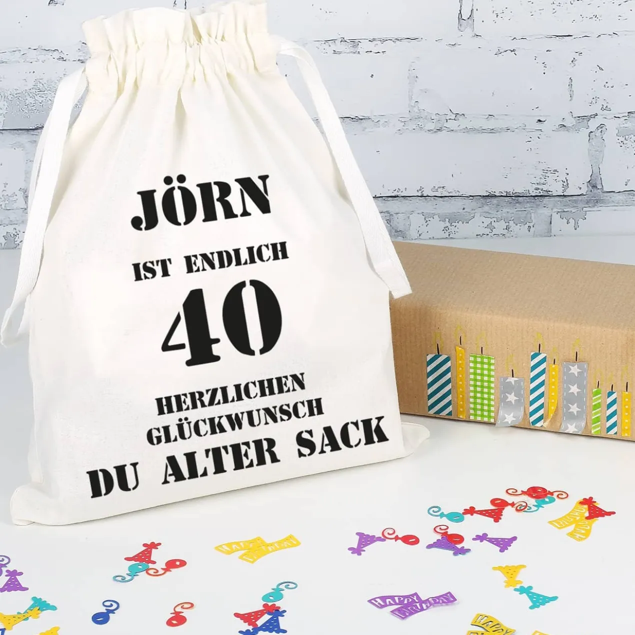 Geburtstags-Geschenksack zum 40. Geburtstag