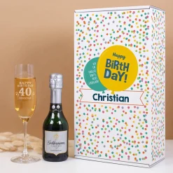 Geburtstags Geschenkset mit Sekt und Sektglas | Geldermann Flaschengärung