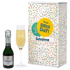 Geburtstags Geschenkset mit Sekt und Sektglas | Geldermann Flaschengärung