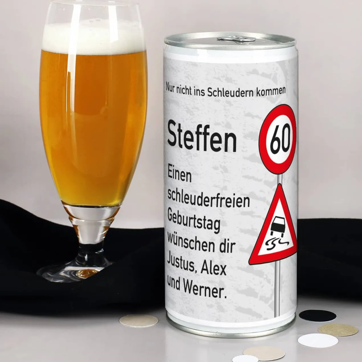 Geburtstagsgrüße - Bierbüchse - Verkehrszeichen