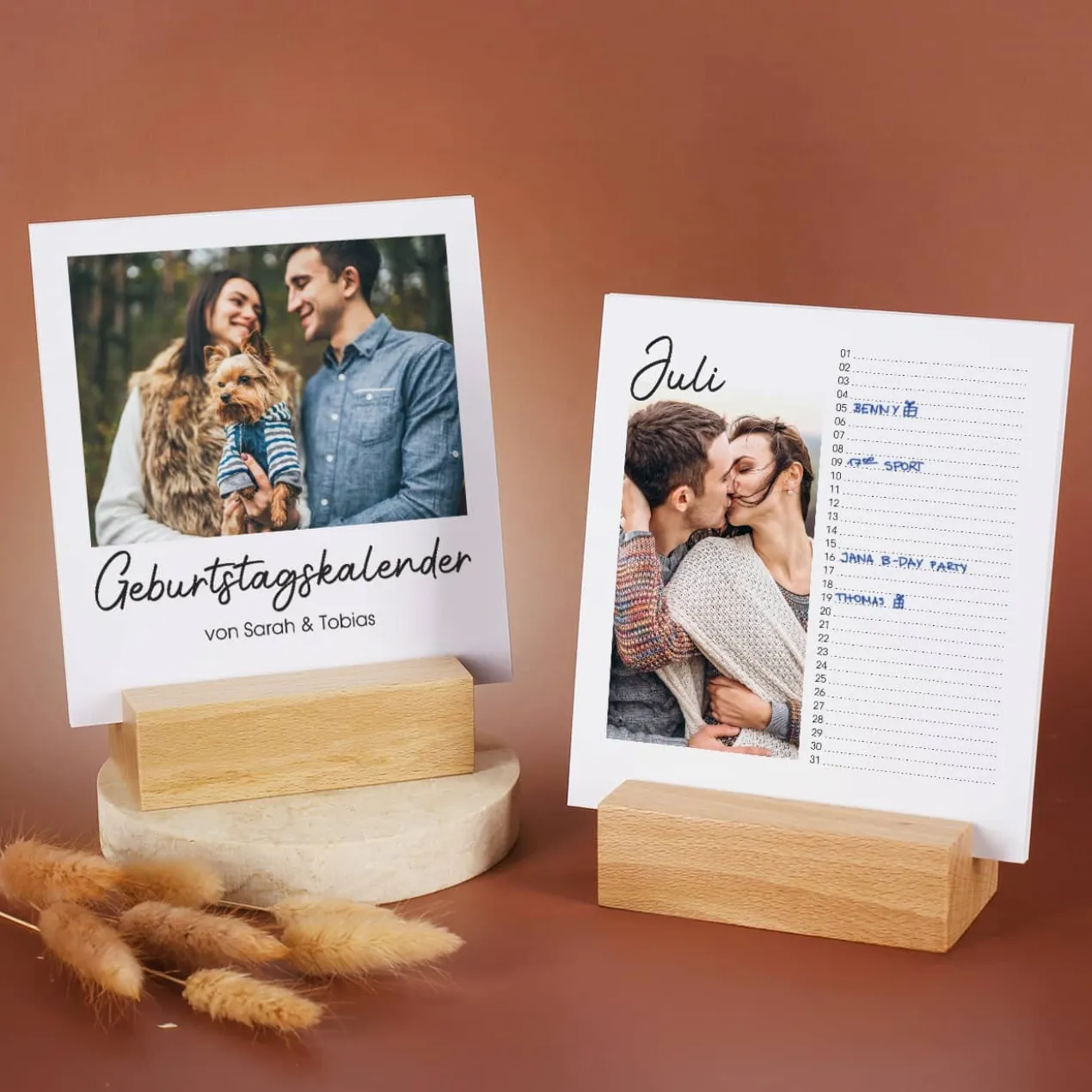 Geburtstagskalender für das ganze Jahr mit Ihren Fotos bedruckt