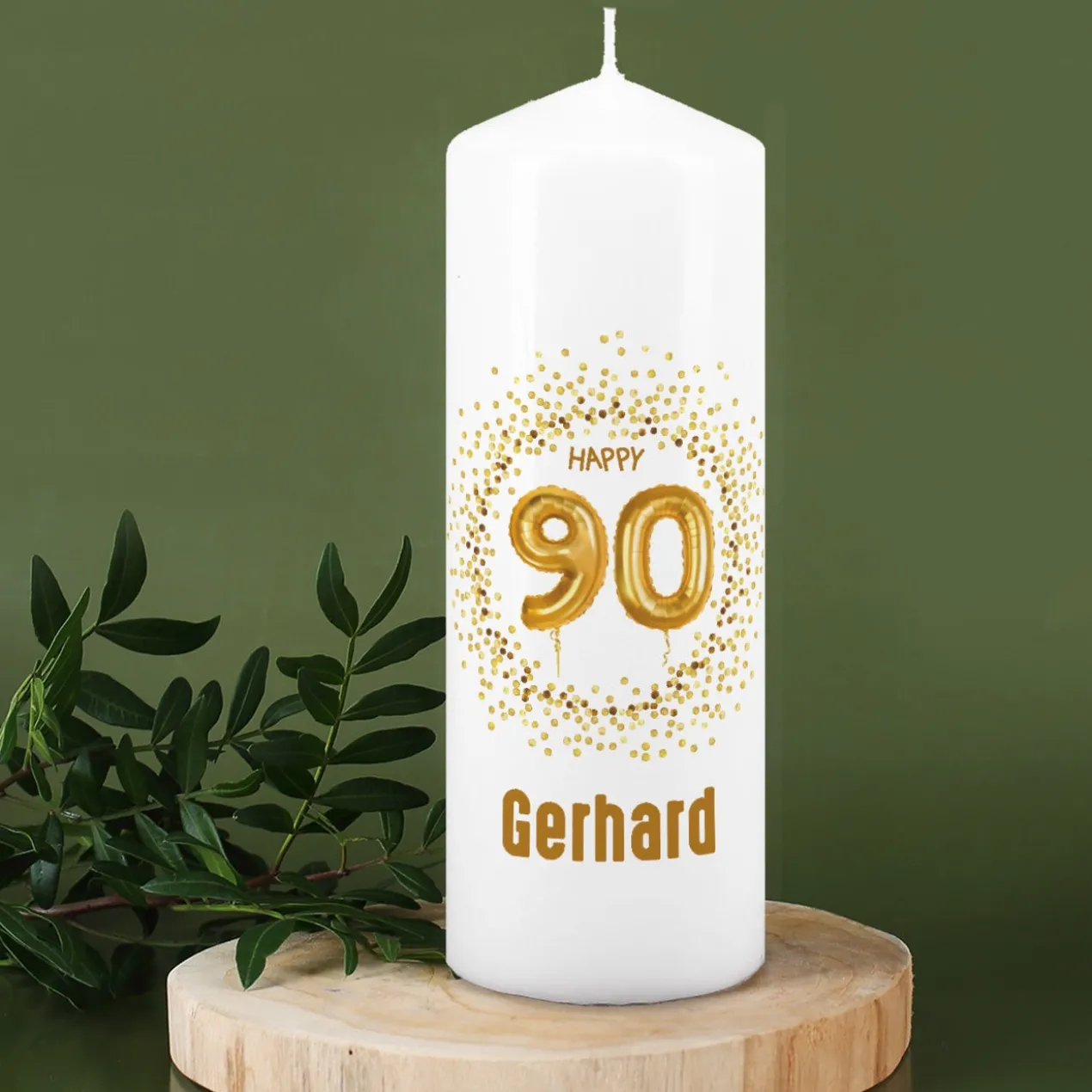 Geburtstagskerze mit Name zum 90. Geburtstag