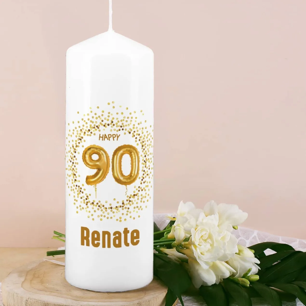 Geburtstagskerze mit Name zum 90. Geburtstag