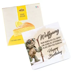 Geburtstagskuchen mit Schildkröten-Motiv, witzigem Spruch und Name personalisiert
