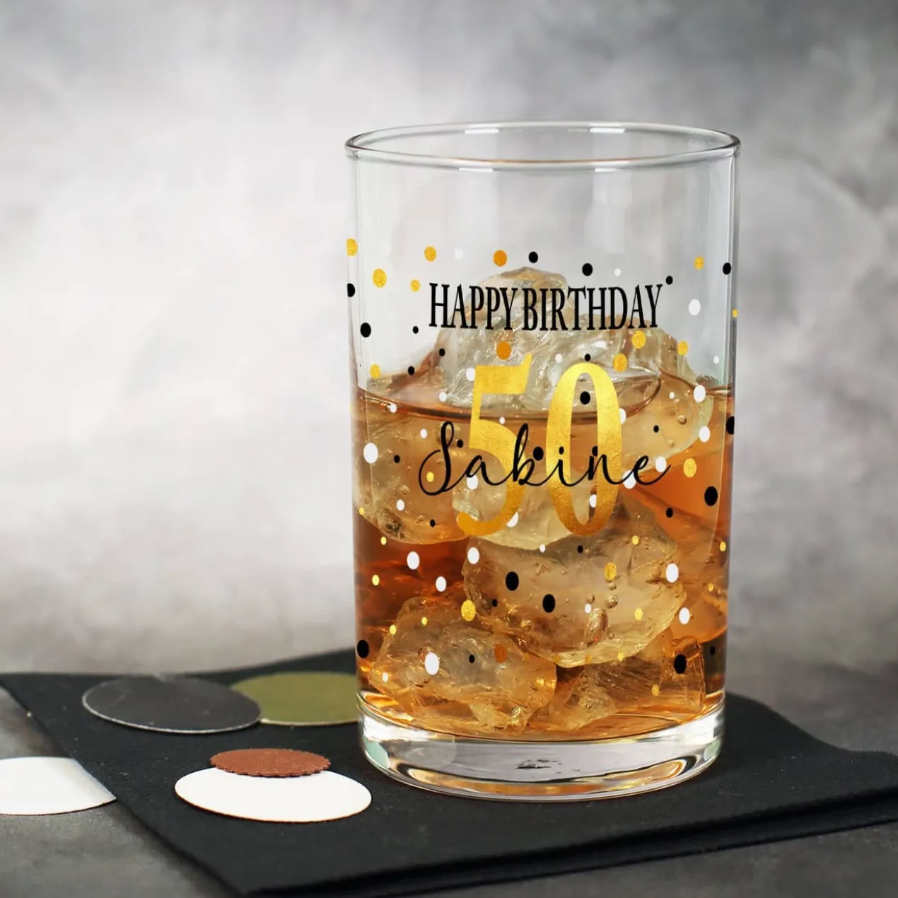 Geburtstagsschnapsglas mit Ihren Wunschnamen und Alter bedruckt