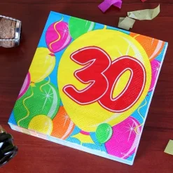 Geburtstagsservietten Ballon zum 30.