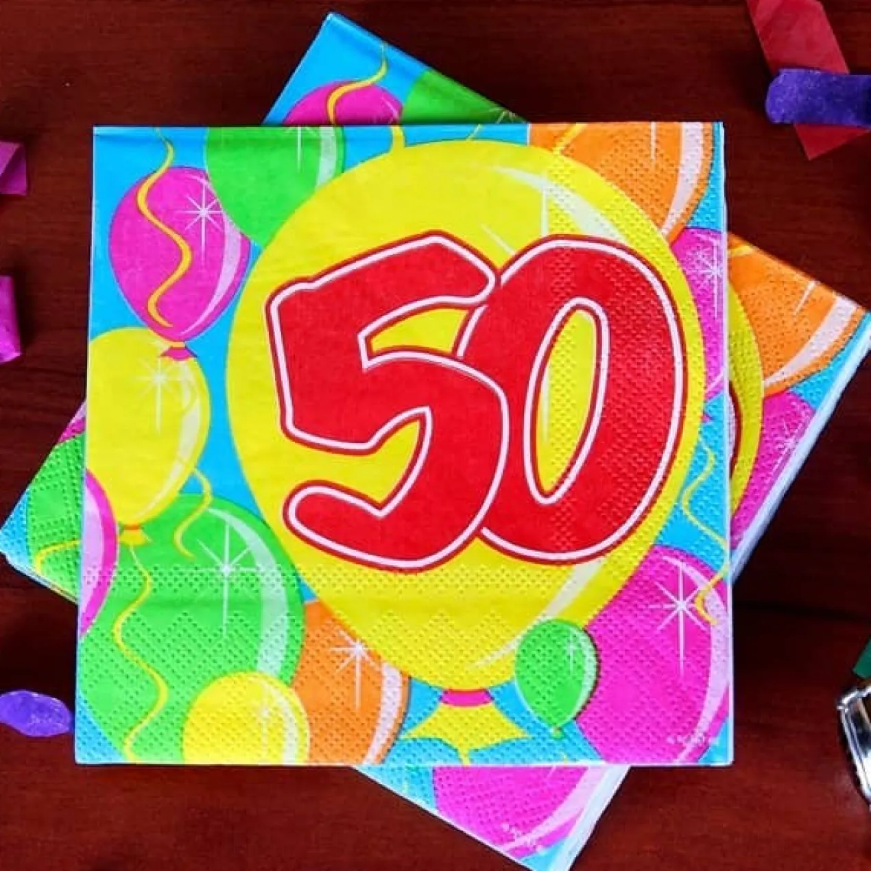 Geburtstagsservietten Ballon zum 50.