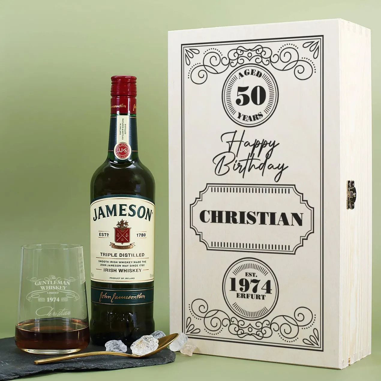Geburtstagsset mit Jameson Whiskey für Männer