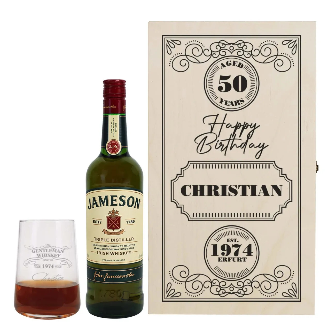 Geburtstagsset mit Jameson Whiskey für Männer