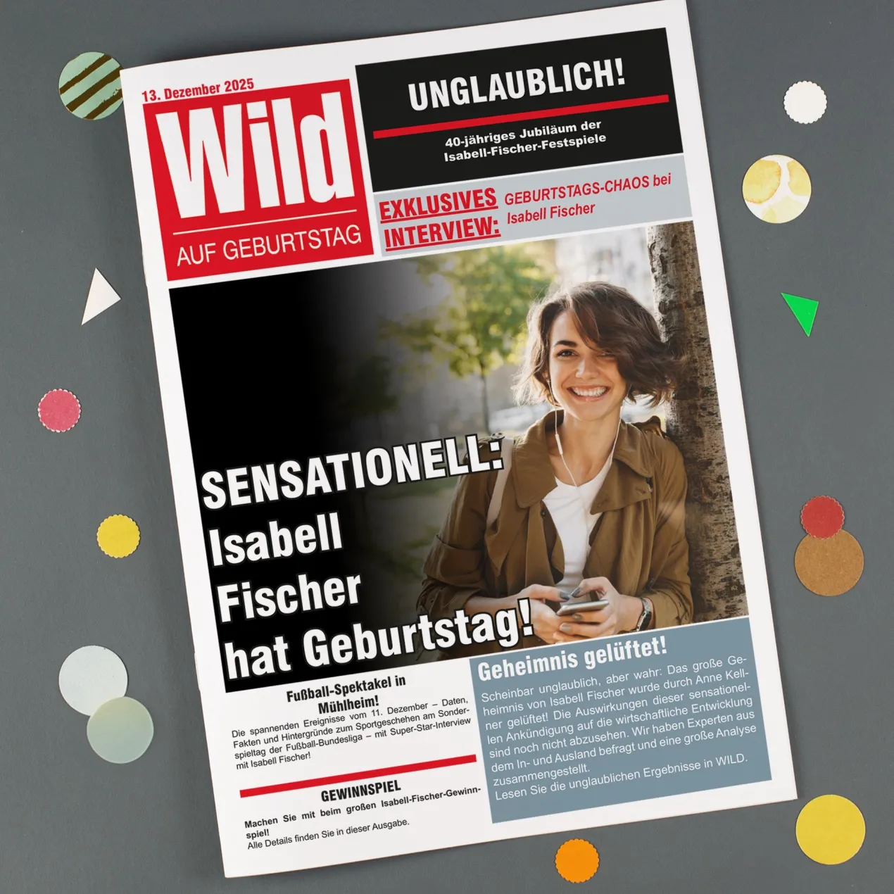 Geburtstagszeitung mit eigenen Fotos & Texten - Personalisierte Zeitung zum Geburtstag