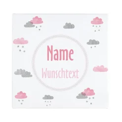 Gedenk-Leinwand Sternenkinder 20x20cm in blau oder rosa