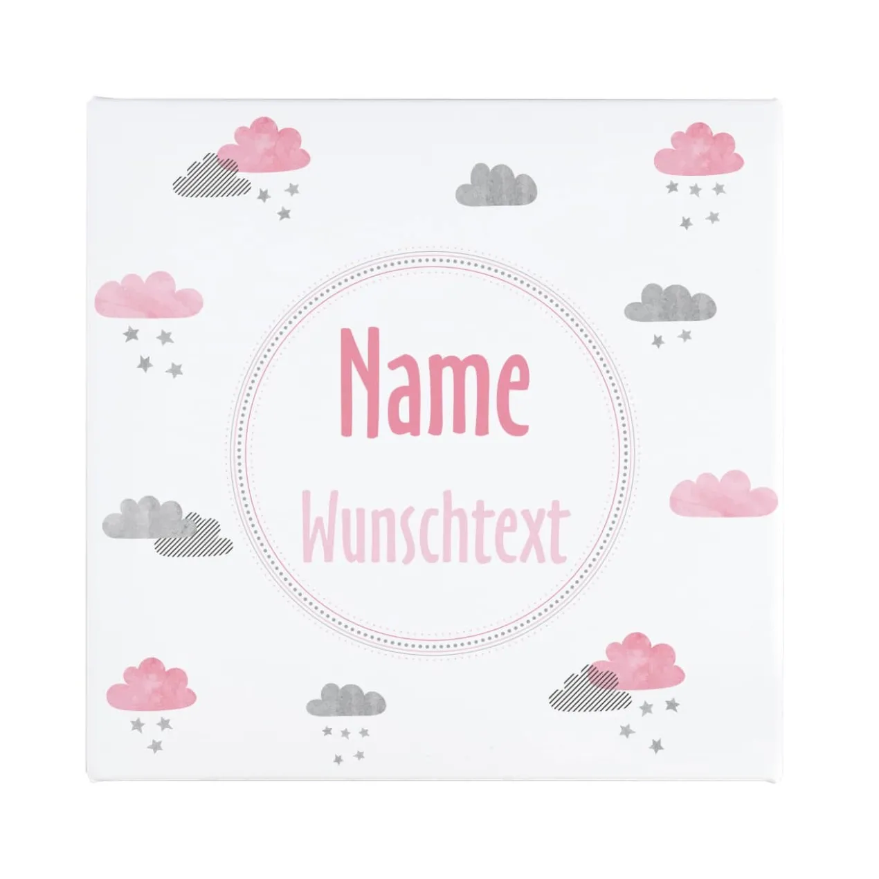 Gedenk-Leinwand Sternenkinder 20x20cm in blau oder rosa