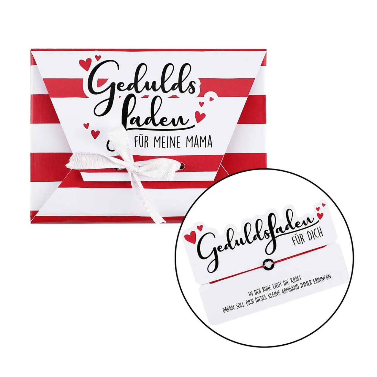 Geduldsfaden-Armband zum Muttertag in personalisierter Geschenkbox