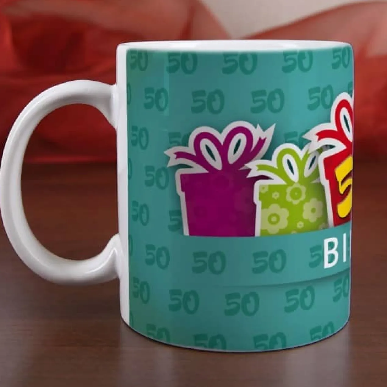 Gefüllte Geschenkbox zum 50. Geburtstag