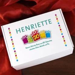 Gefüllte Geschenkbox zum 30. Geburtstag