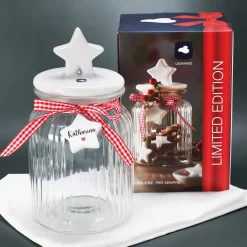Gefüllte Glasdose als Geschenkset für Frauen - mit persönlichem Anhänger
