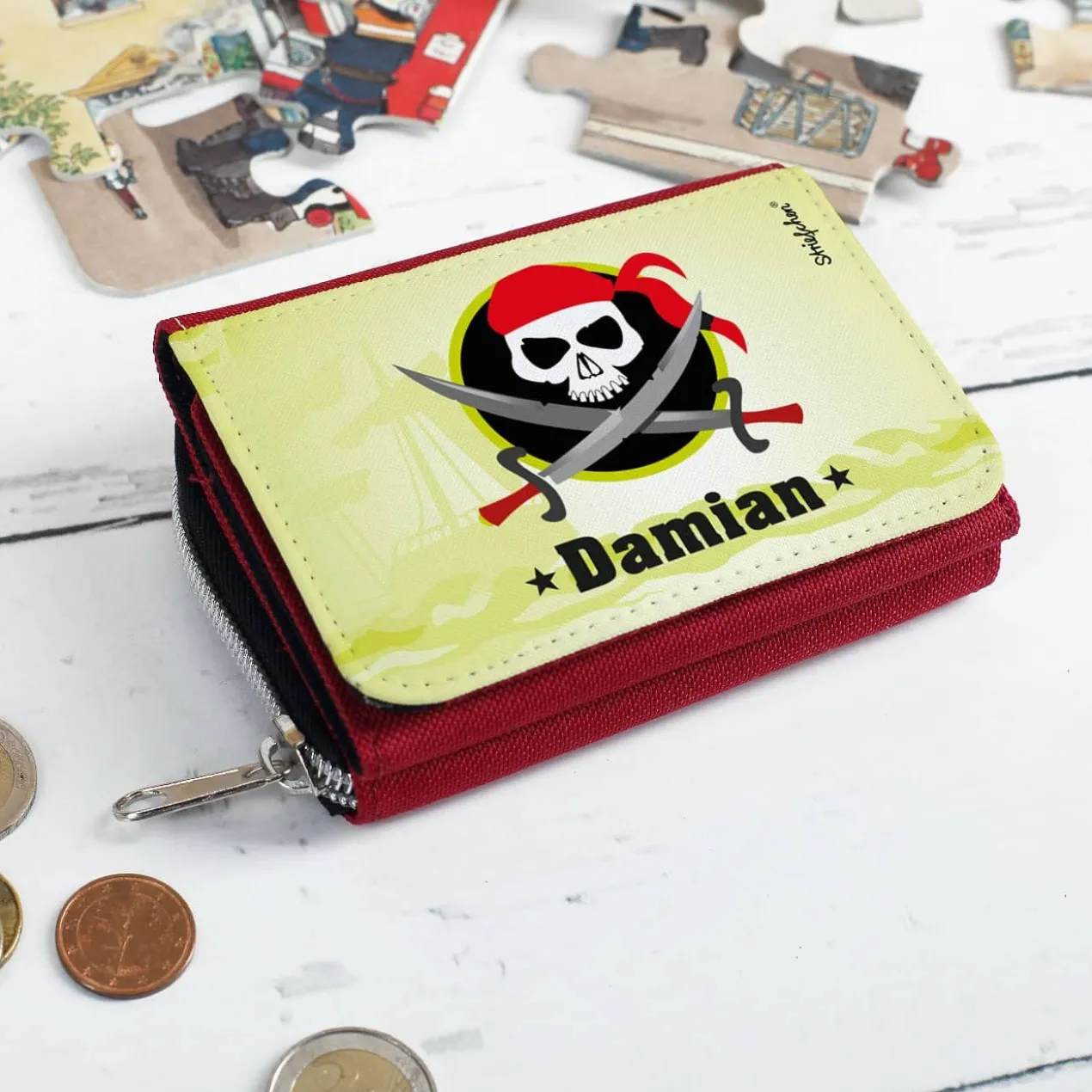 Geldbörse für kleine Piraten mit Wunschname