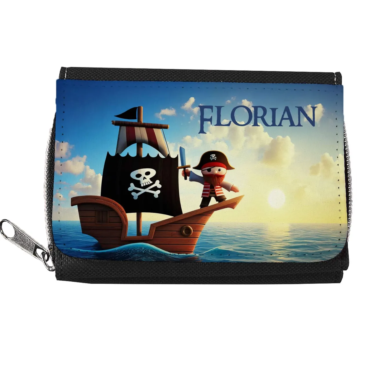 Geldbörse mit Piratenmotiv und Wunschname personalisiert