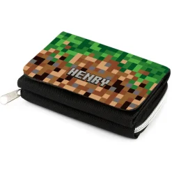 Geldbörse mit Pixelmotiv und Name für Kinder & Jugendliche