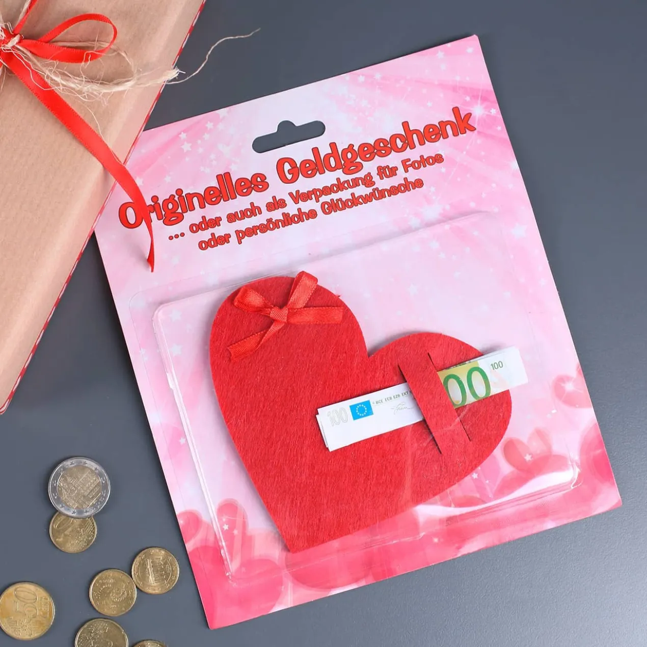 Geldgeschenk Filz-Herz