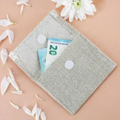 Geldgeschenk kleine Jutetasche mit Klettverschluss