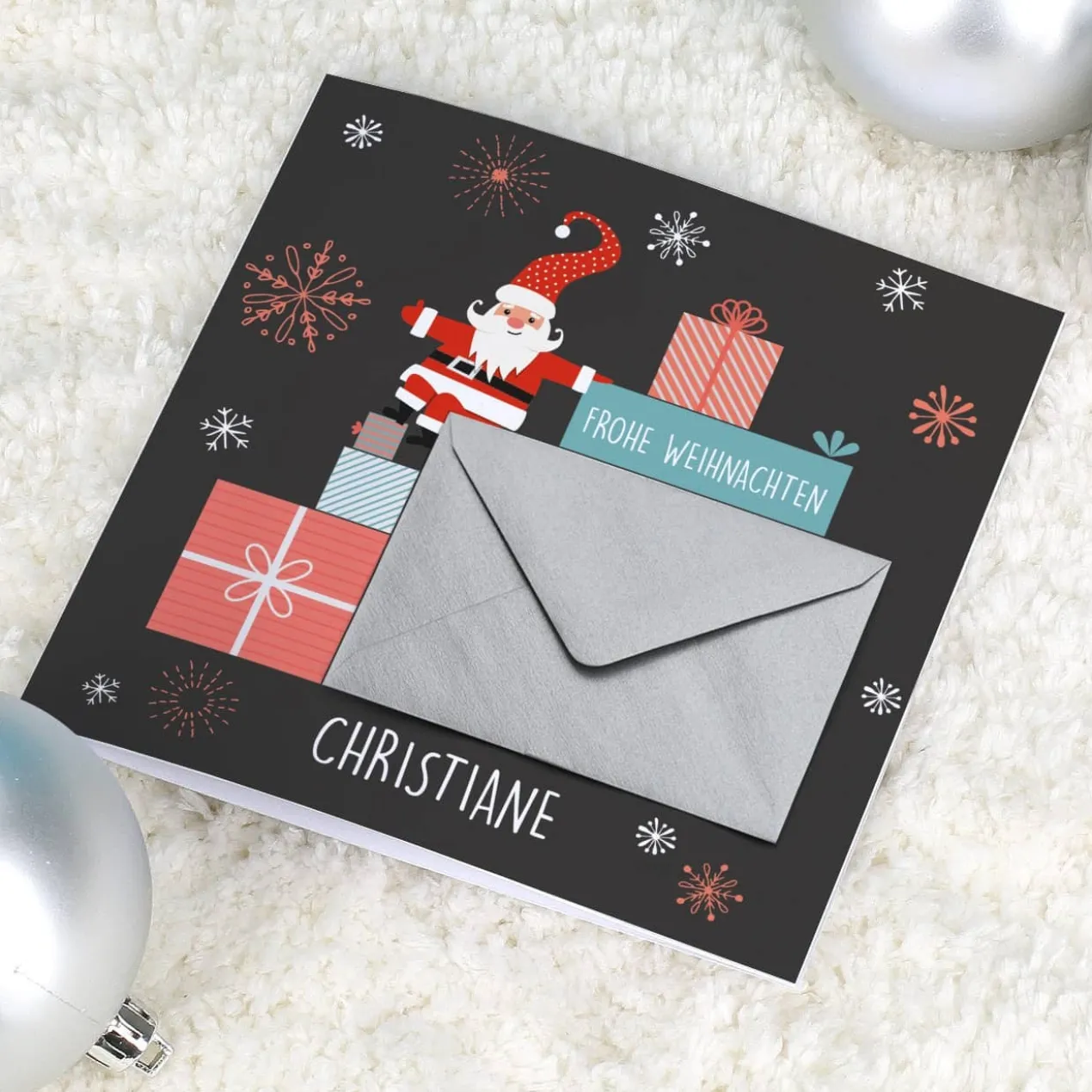 Geldgeschenk Weihnachtskarte mit Name
