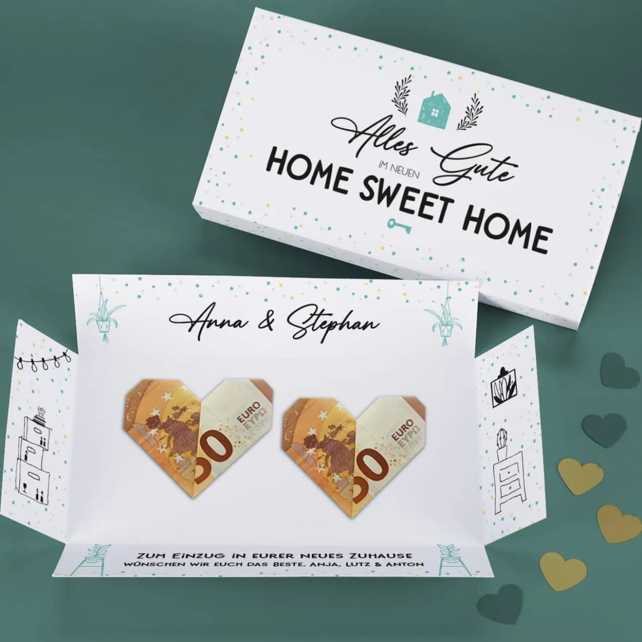 Geldgeschenk zum Hausbau oder Einzug, Explosionsbox Home Sweet Home