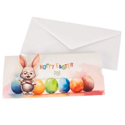 Geldgeschenk zu Ostern - Ziehkarte mit niedlichem Hasen und Ihrem Text