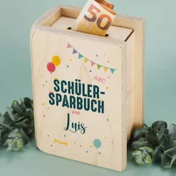 Geldgeschenk zur Einschulung - Schülersparbuch mit Name