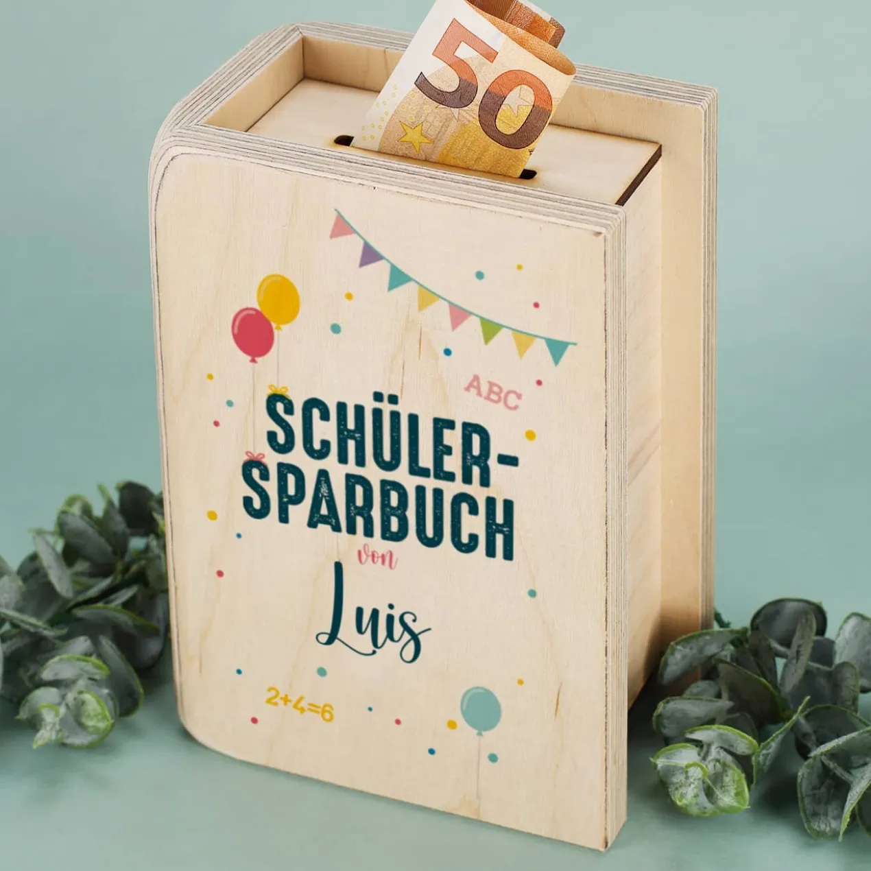Geldgeschenk zur Einschulung - Schülersparbuch mit Name