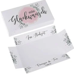 Geldgeschenk zur Hochzeit - Explosionsbox mit Namen, Datum & Text