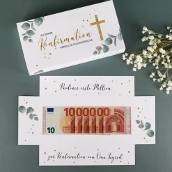 Geldgeschenk zur Konfirmation, Explosionsbox mit Ihrem Text