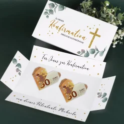 Geldgeschenk zur Konfirmation, Explosionsbox mit Ihrem Text