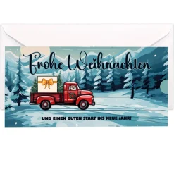 Geldgeschenk zu Weihnachten - Ziehkarte mit Pickup & Wunschtext