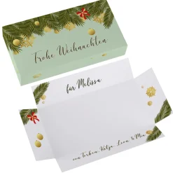 Geldgeschenk zu Weihnachten - Überraschungsbox mit persönlichem Aufdruck