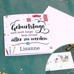 Geldkarte zum Geburtstag mit Name und Wunschtext