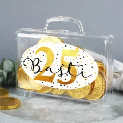 Geldkoffer zum Geburtstag mit Schokomünzen