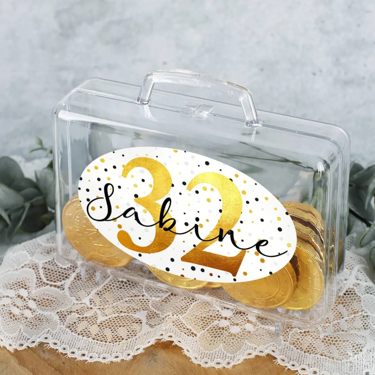 Geldkoffer zum Geburtstag mit Schokomünzen