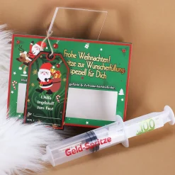 Geld-Spritze zu Weihnachten