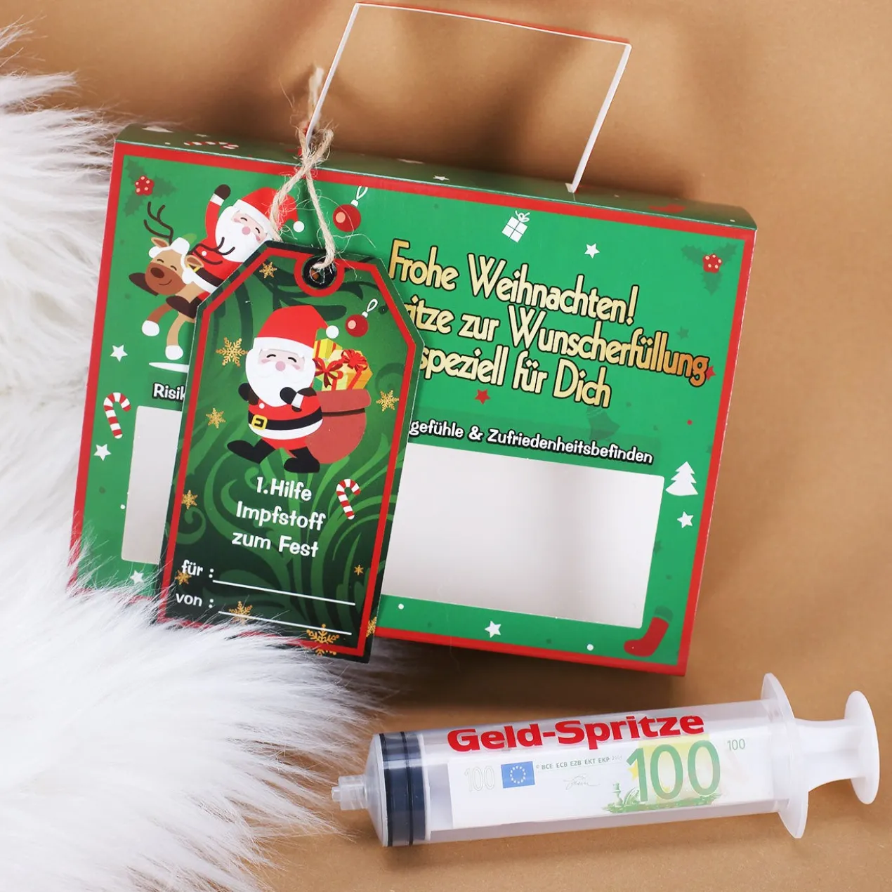 Geld-Spritze zu Weihnachten