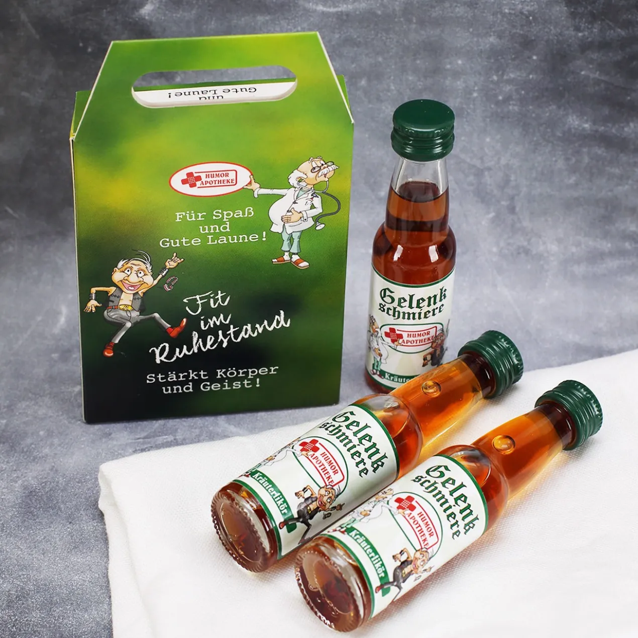 Gelenkschmiere - Likörbox für den Ruhestand
