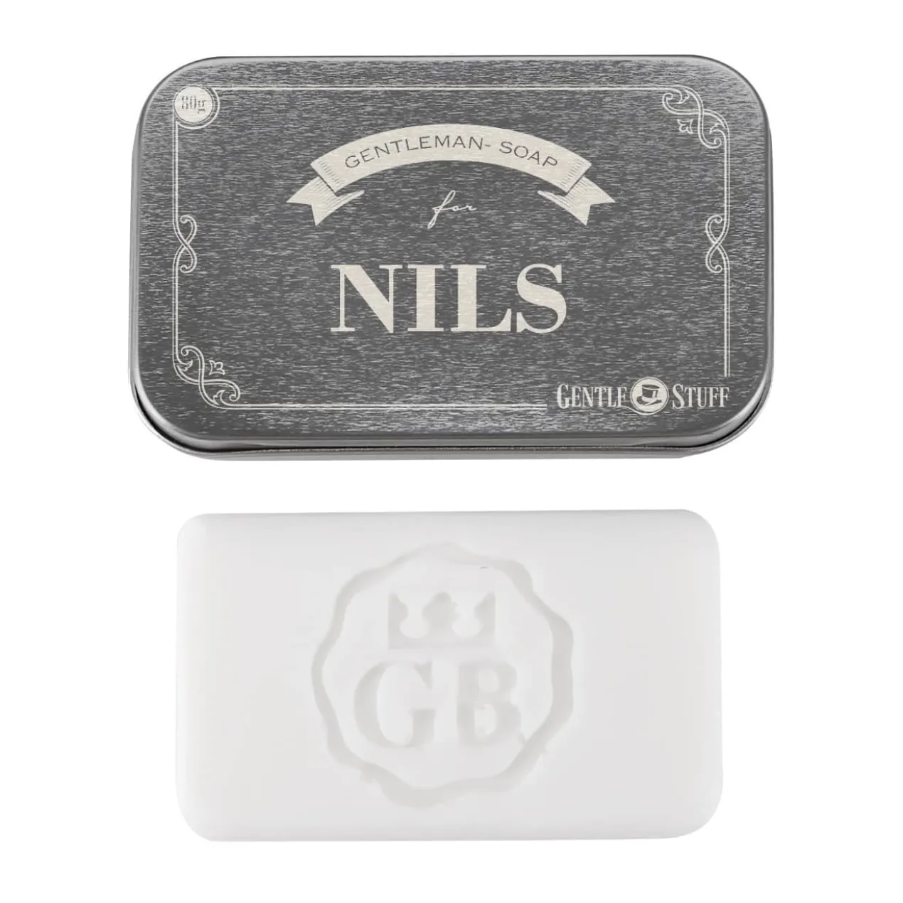 Gentleman Seife in gravierter Metall-Geschenkdose, 80g