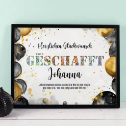 GESCHAFFT - Bilderrahmen Geldgeschenk zu Schulabschluss und mehr