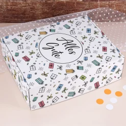 Geschenkbox 'Alles Gute' XL | 35×10×28 cm | Geschenkverpackung mit bunten Motiven