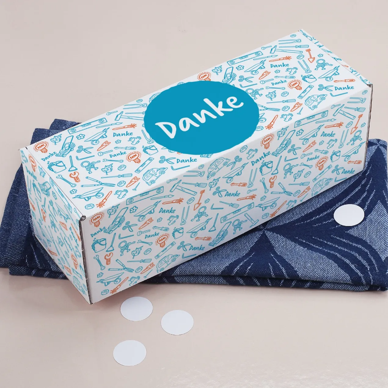 Geschenkbox als Dankeschön mit Aufdruck | Werkzeug-Motiv | Geschenkverpackung
