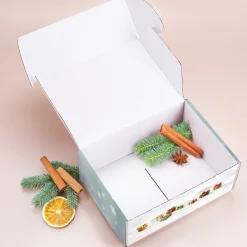 Geschenkbox 'Fröhliche Weihnachten' mit Wichtelmotiv | Mittelgroße Geschenkverpackung 21×8×15 cm