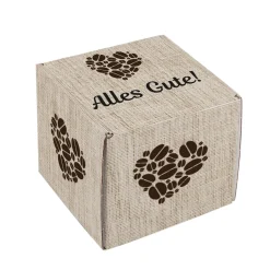 Geschenkbox für Kaffeetassen personalisiert mit eigenem Text | Kaffee-Herz