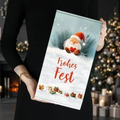 Geschenkbox 'Frohes Fest' mit Wichtelmotiv | Große Geschenkverpackung für Geschenksets zu Weihnachten