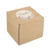 Geschenkbox für Tassen und andere Kleinigkeiten | Danke-Motiv mit Blumen im Kraftpapierlook