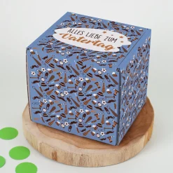 Geschenkbox für Tassen und andere Kleinigkeiten | Alles Liebe zum Vatertag | Blau mit Motiven